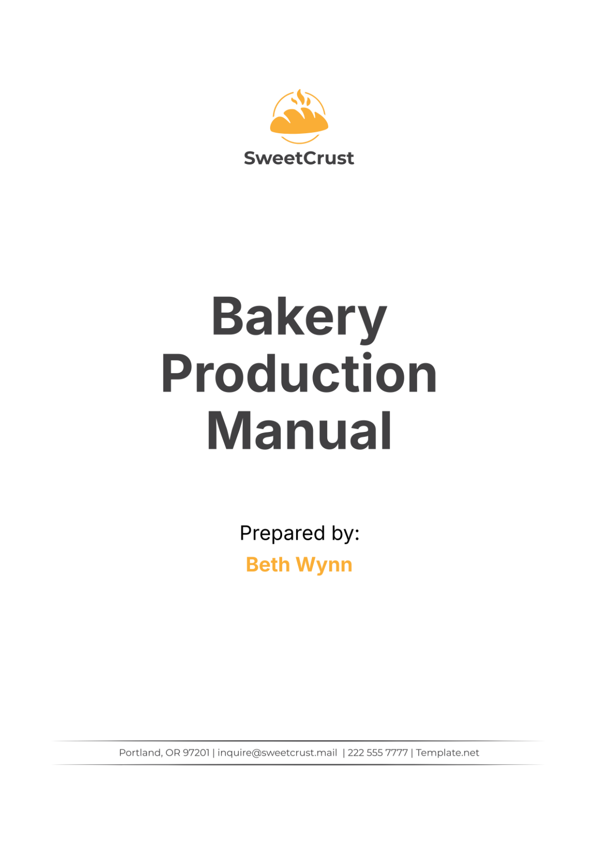 Bakery Production Manual Template - Edit Online & Download