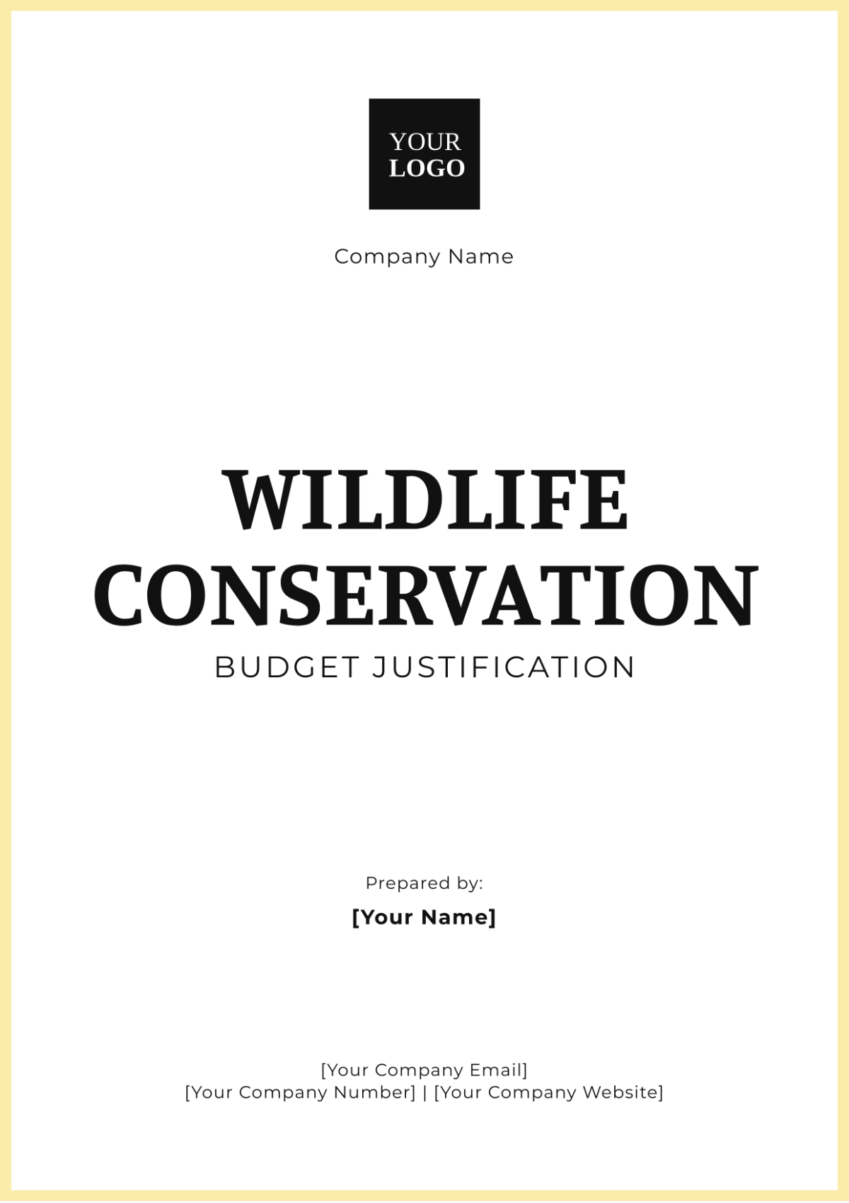 Wildlife Conservation Budget Justification Template - Edit Online & Download