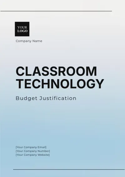 Free Classroom Technology Budget Justification Template to Edit Online