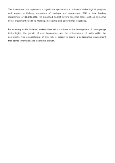 Free Innovation Hub Budget Justification Template to Edit Online