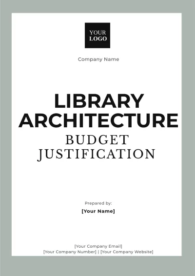 Free Library Architecture Budget Justification Template to Edit Online