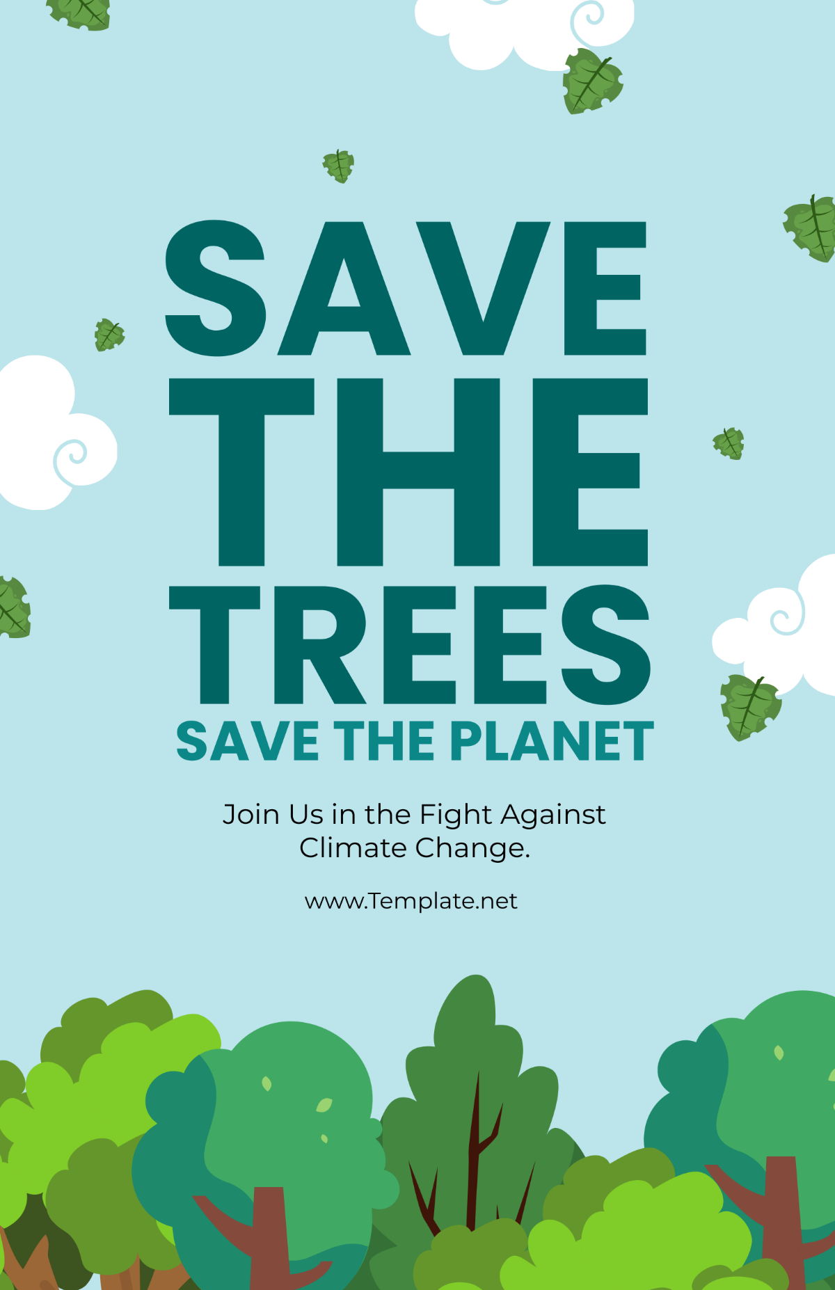 Save Trees Climate Change Poster Template