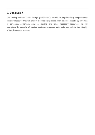 Free Election Security Budget Justification Template to Edit Online
