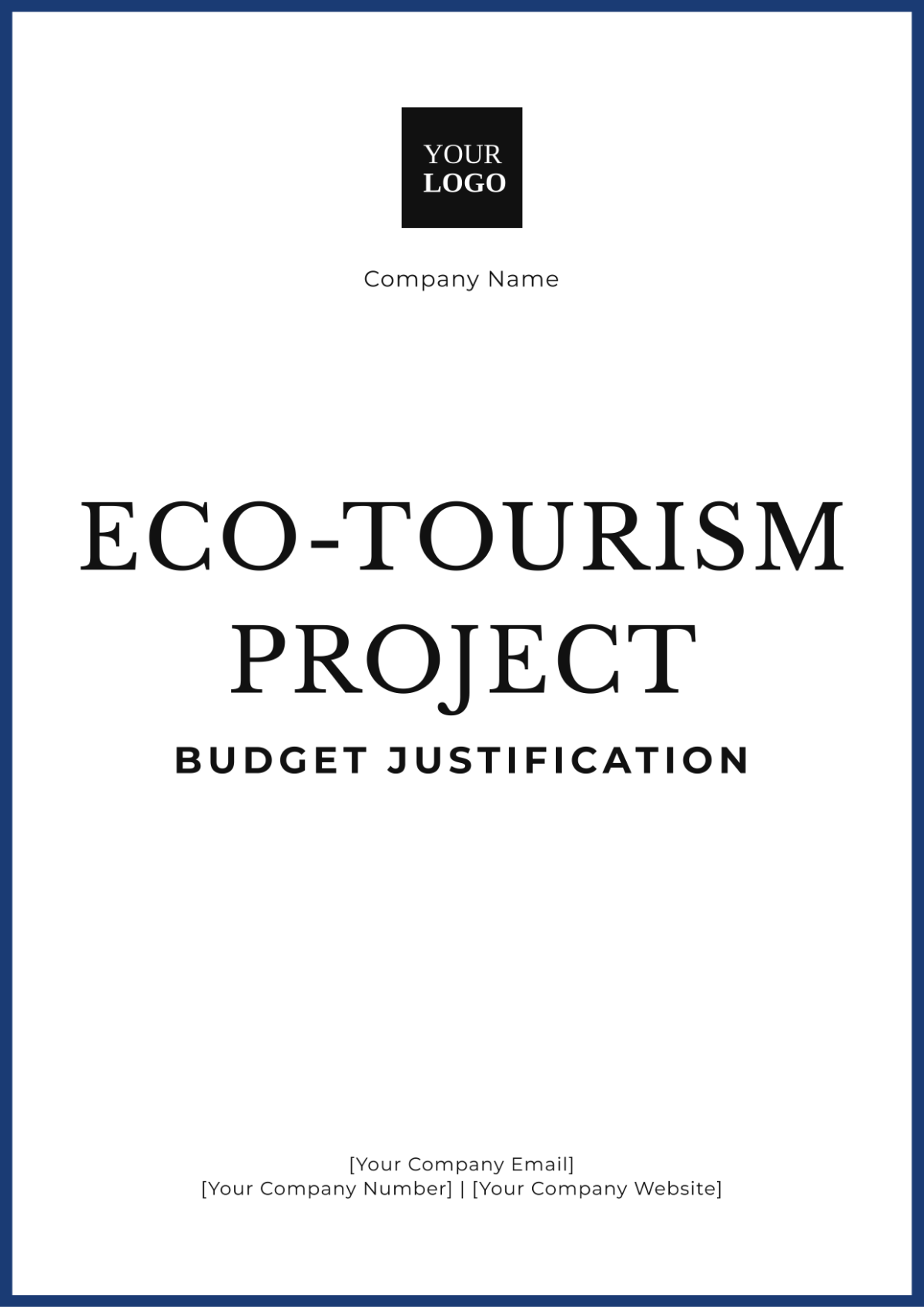 Eco-Tourism Project Budget Justification Template - Edit Online & Download