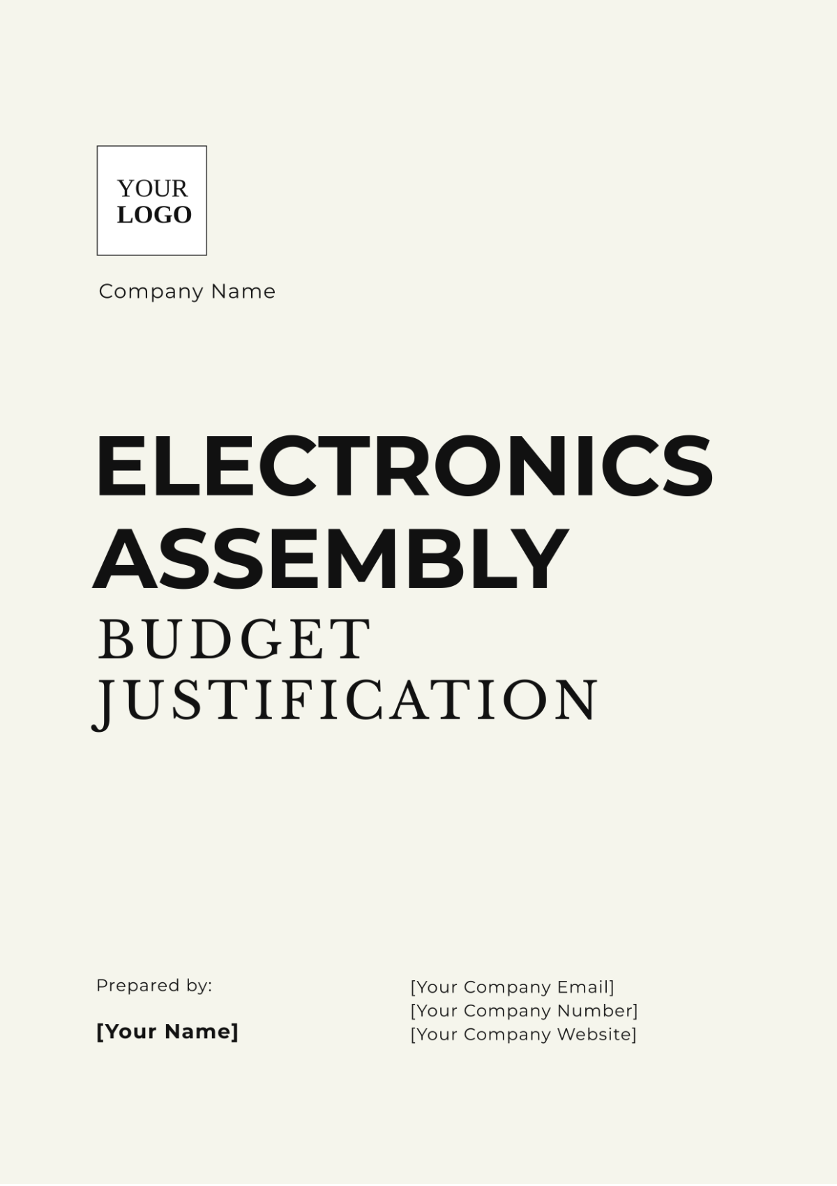 Electronics Assembly Budget Justification Template - Edit Online & Download