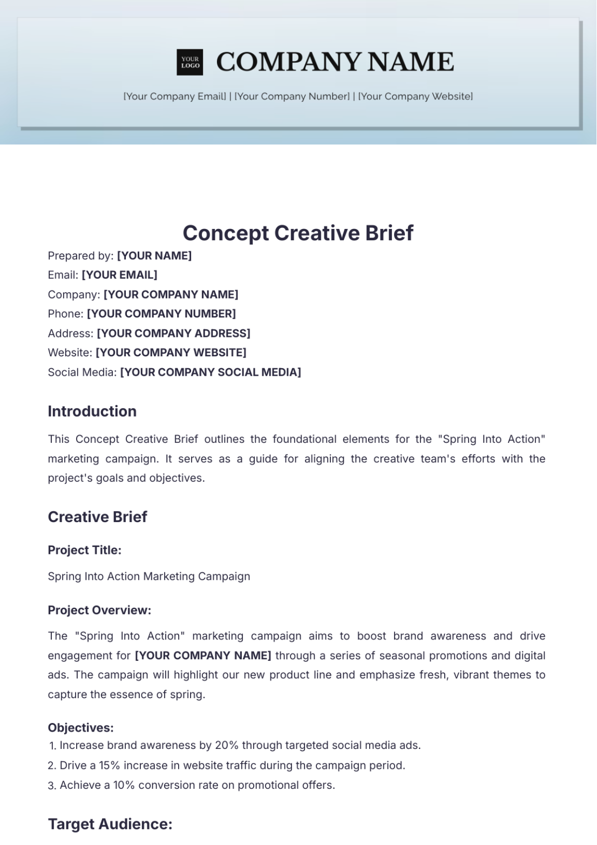 Concept Creative Brief Template - Edit Online & Download