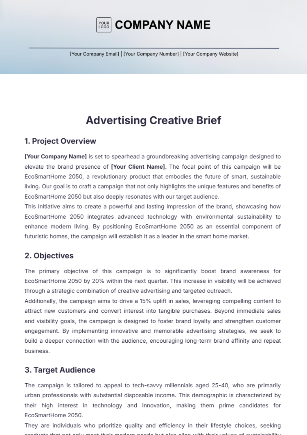 Advertising Creative Brief Template - Edit Online & Download