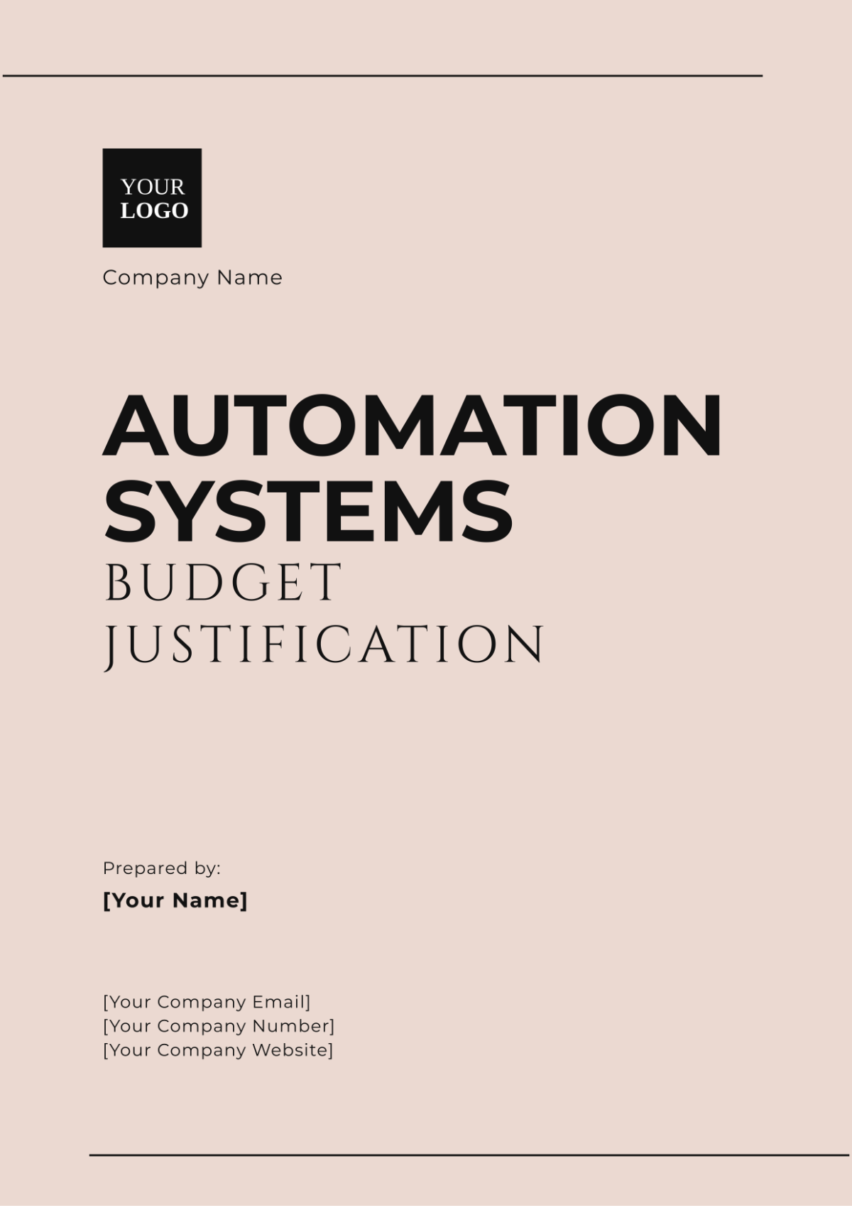 Automation Systems Budget Justification Template - Edit Online & Download