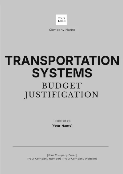 Free Transportation Systems Budget Justification Template to Edit Online