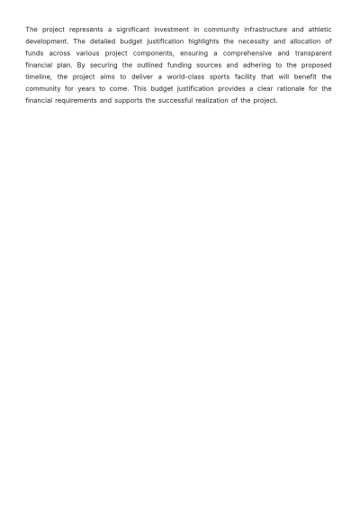 Free Sports Facility Budget Justification Template to Edit Online