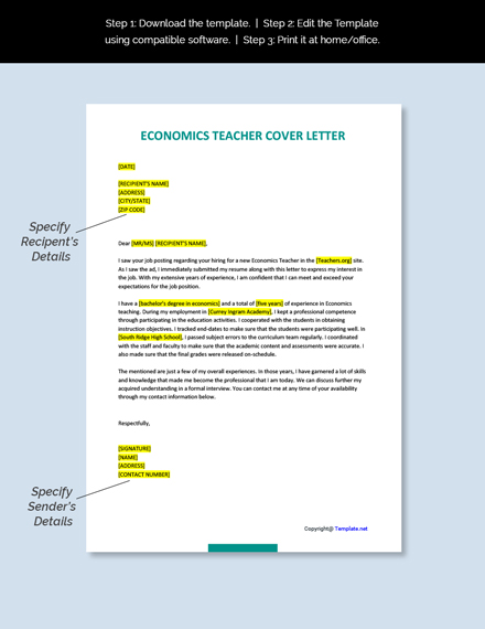 application letter for home economics student