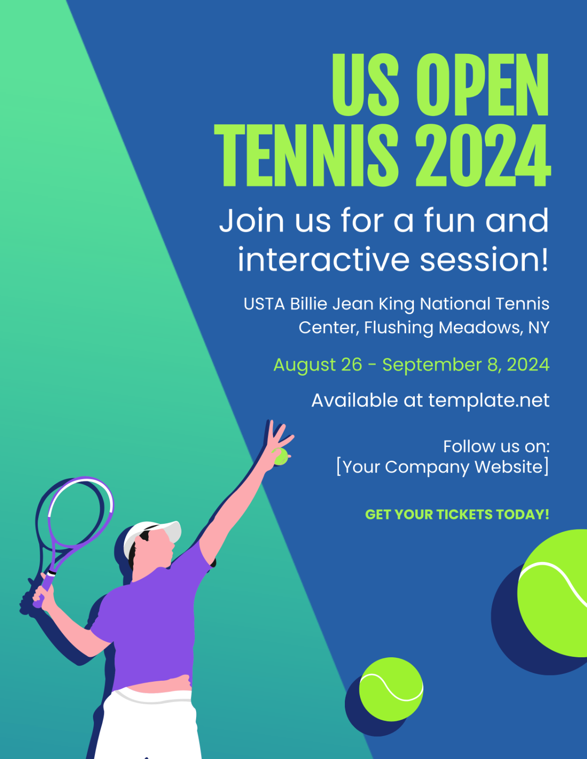 US Open Tennis Flyer