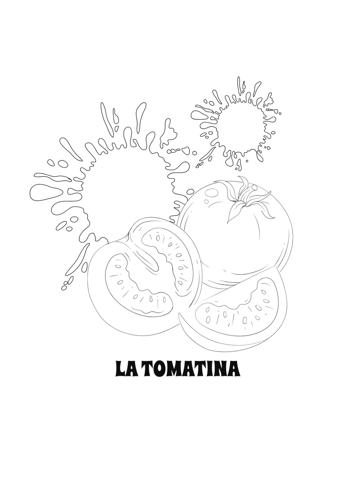 La Tomatina Drawing Template - Edit Online & Download