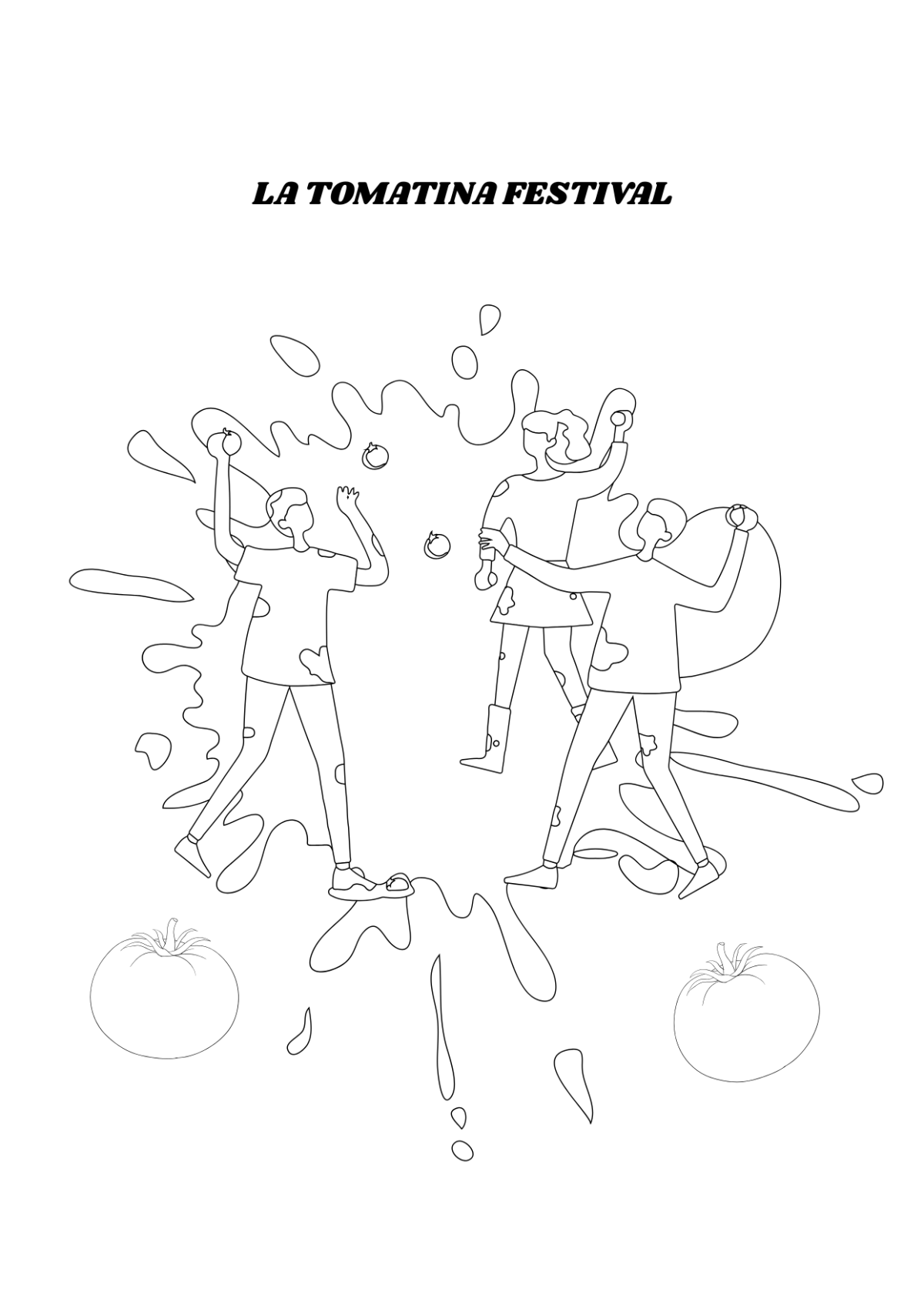 La Tomatina Festival Drawing