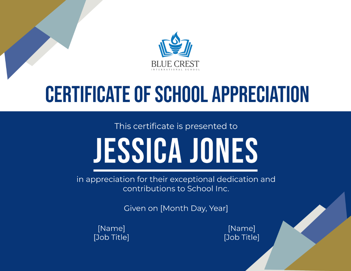 Certificate of School Appreciation Template - Edit Online & Download