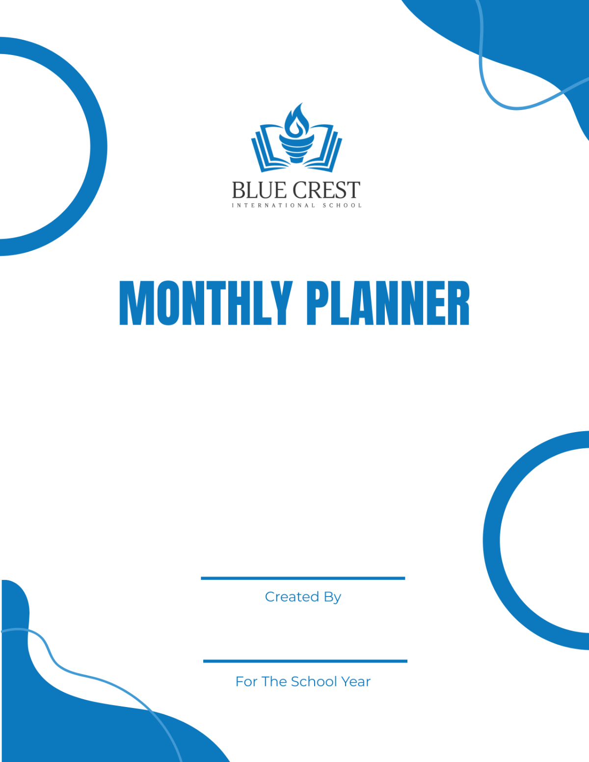 School Monthly Planner