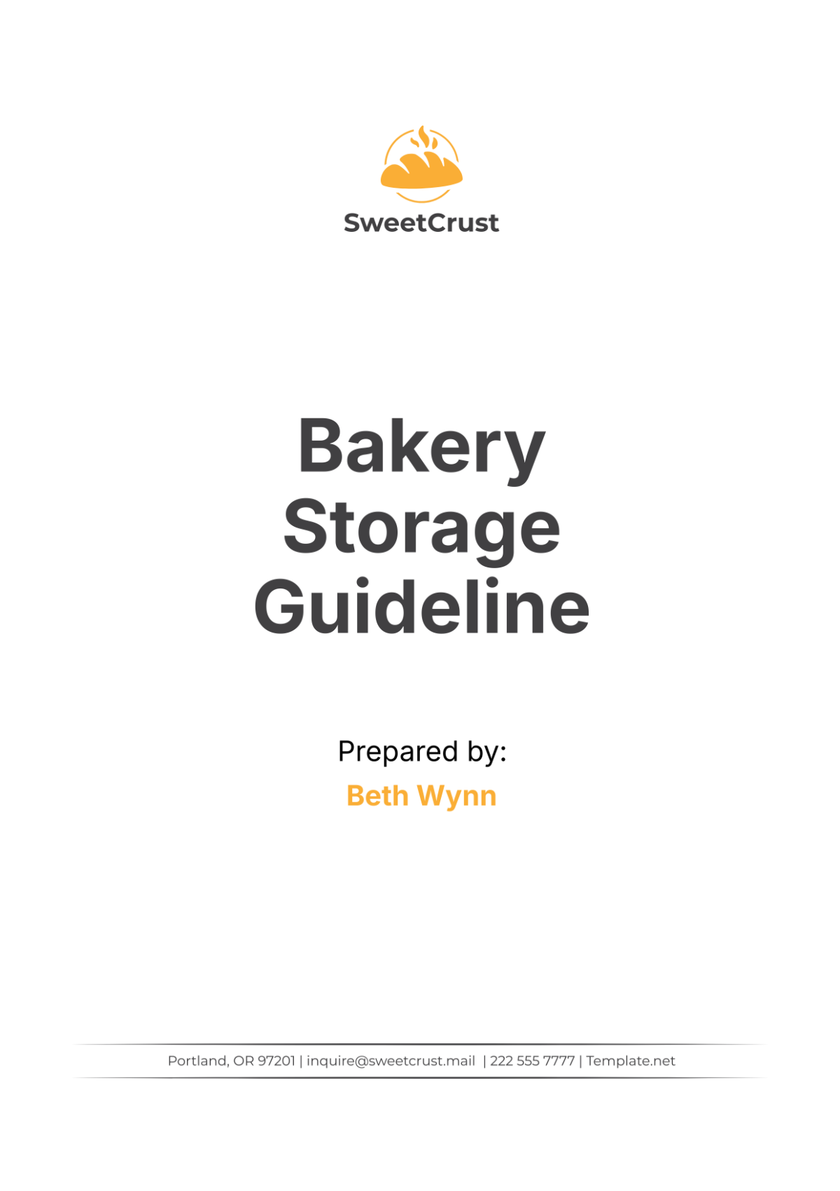 Bakery Storage Guideline Template - Edit Online & Download