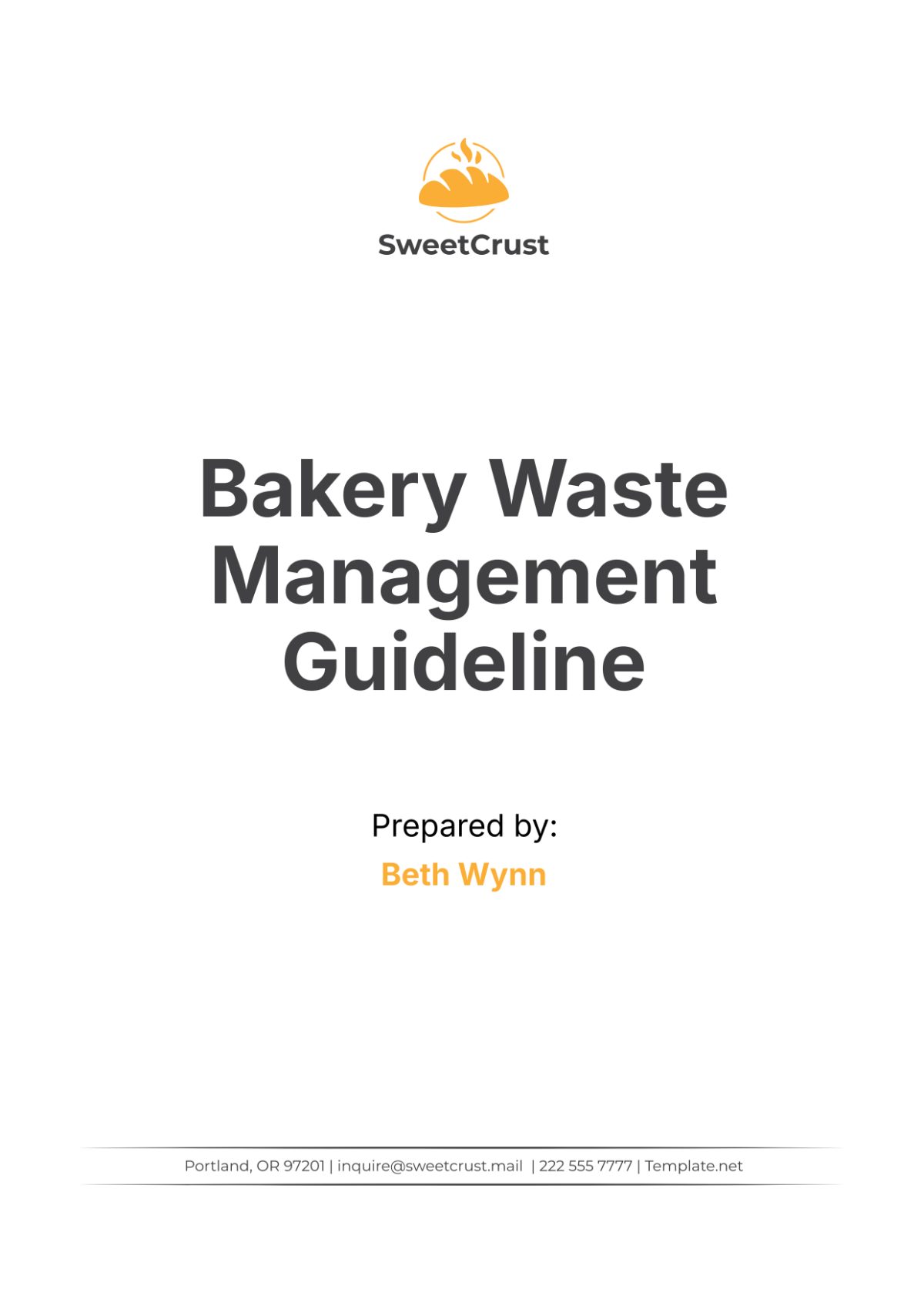 Bakery Waste Management Guideline Template - Edit Online & Download