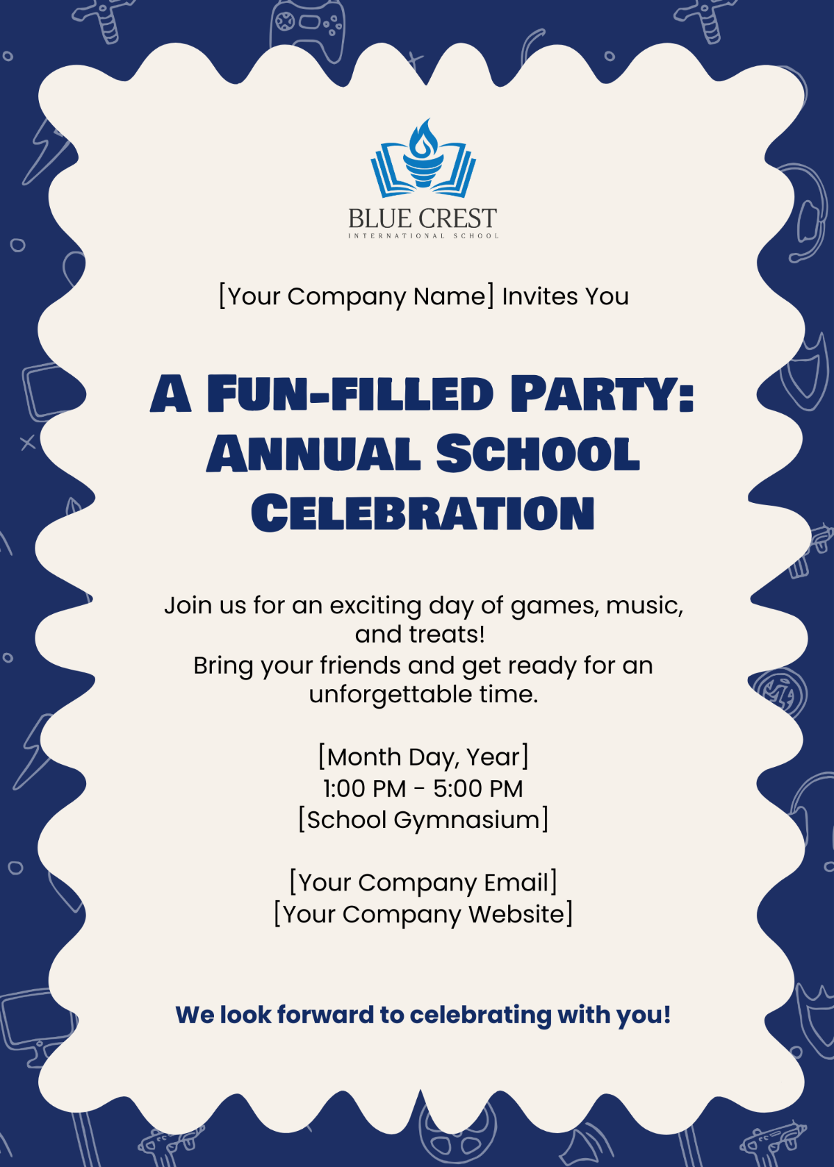 School Party Invitation Template