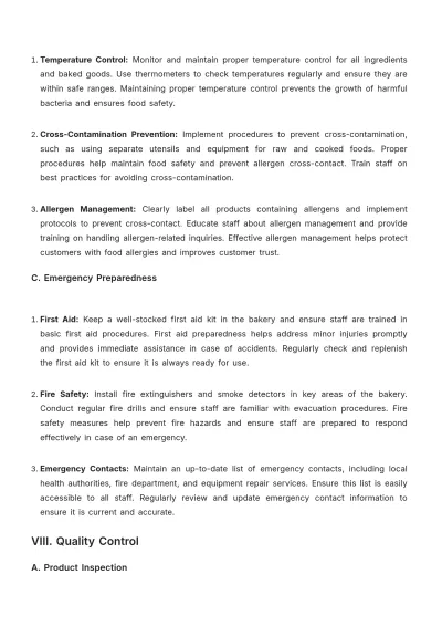 Free Simple Bakery Procedure Guideline Template to Edit Online