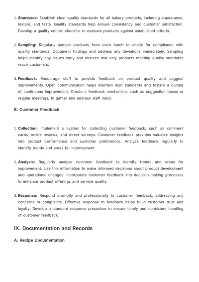 Free Simple Bakery Procedure Guideline Template to Edit Online