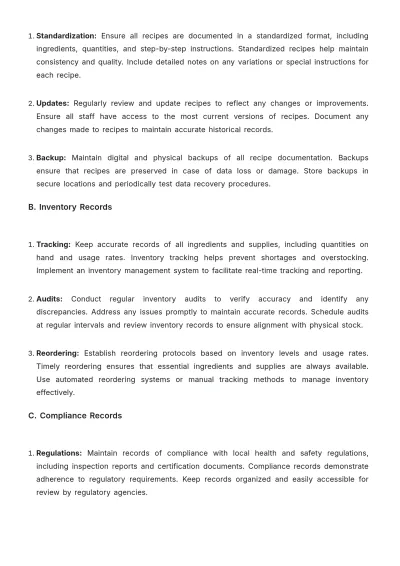 Free Simple Bakery Procedure Guideline Template to Edit Online