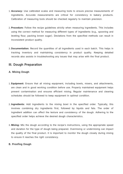 Free Simple Bakery Procedure Guideline Template to Edit Online