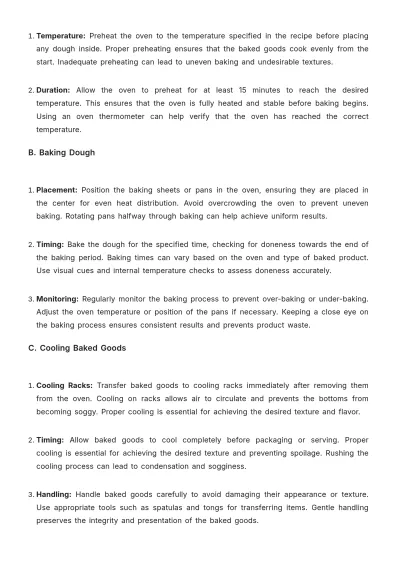 Free Simple Bakery Procedure Guideline Template to Edit Online
