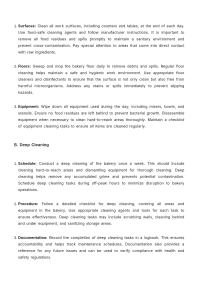 Free Simple Bakery Procedure Guideline Template to Edit Online