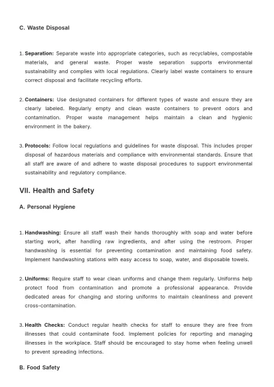 Free Simple Bakery Procedure Guideline Template to Edit Online