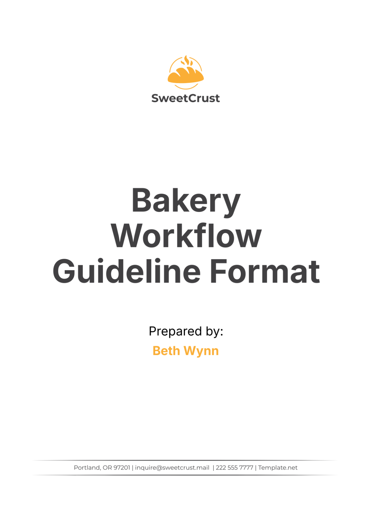 Bakery Workflow Guideline Format Template - Edit Online & Download