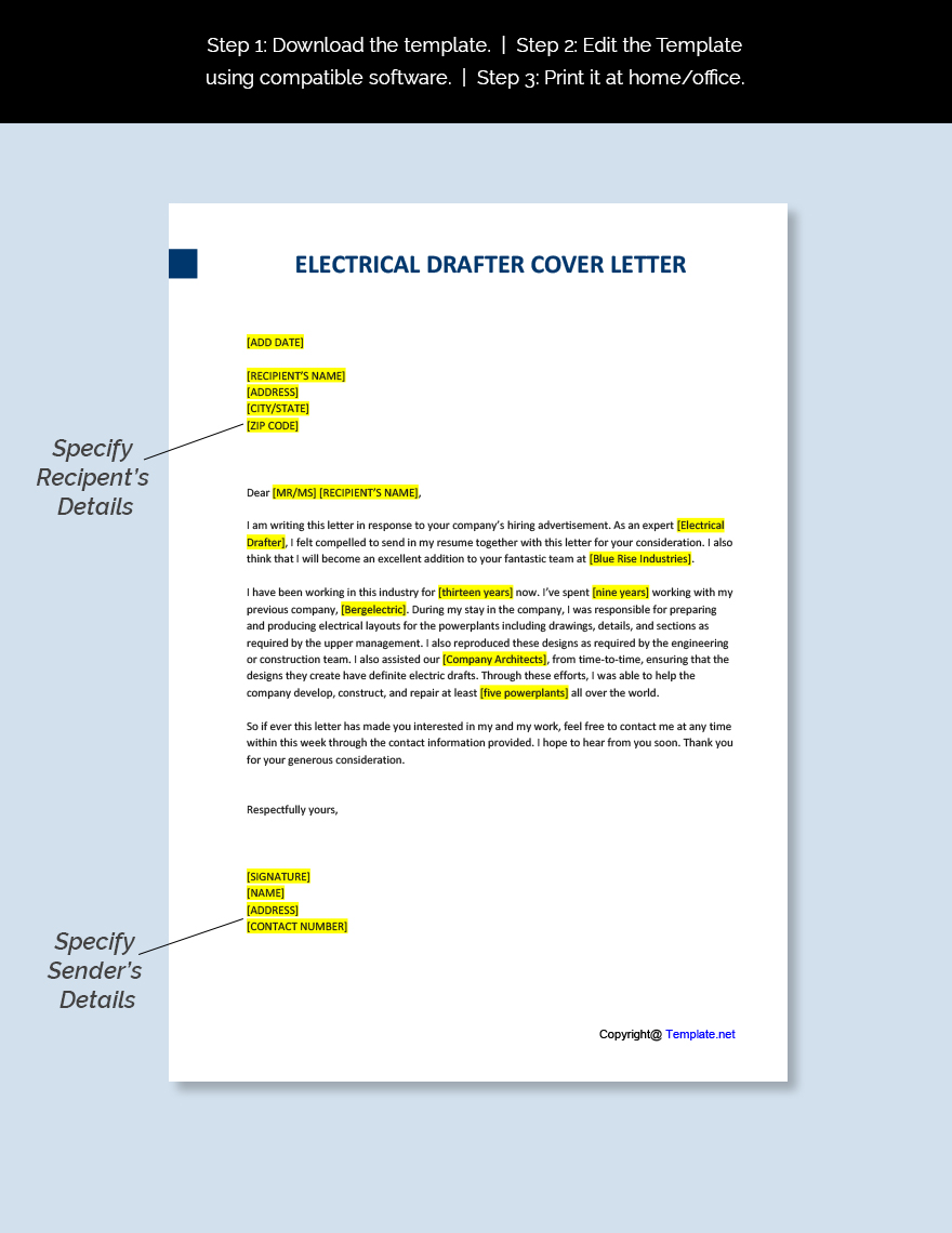 Electrical Drafter Cover Letter