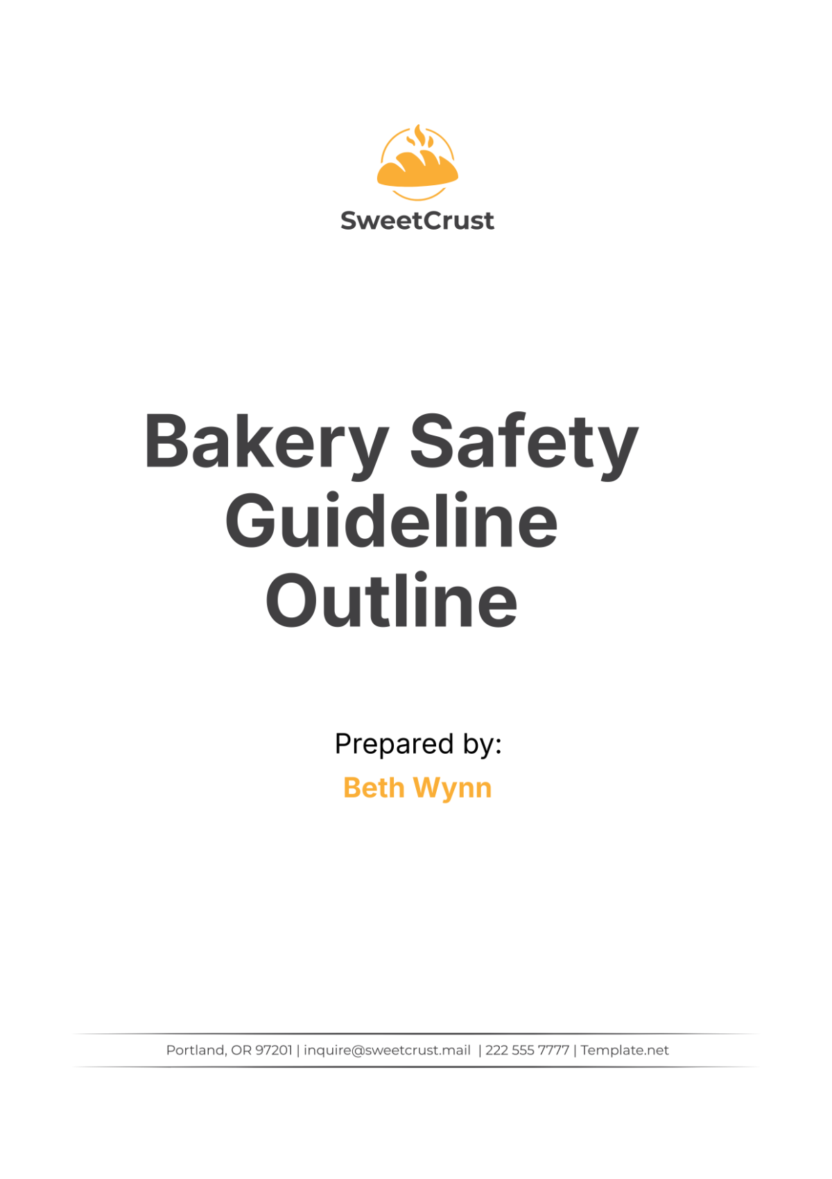 Bakery Safety Guideline Outline Template - Edit Online & Download