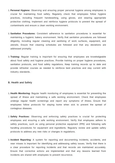 Free Aesthetic Bakery Inspection Guideline Template to Edit Online