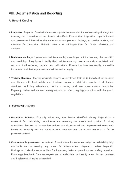 Free Aesthetic Bakery Inspection Guideline Template to Edit Online