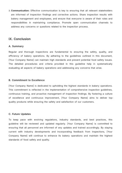 Free Aesthetic Bakery Inspection Guideline Template to Edit Online