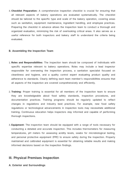 Free Aesthetic Bakery Inspection Guideline Template to Edit Online