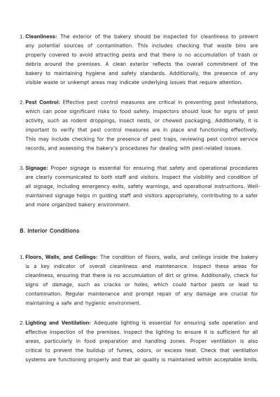 Free Aesthetic Bakery Inspection Guideline Template to Edit Online