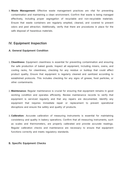 Free Aesthetic Bakery Inspection Guideline Template to Edit Online