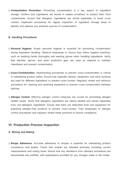 Free Aesthetic Bakery Inspection Guideline Template to Edit Online