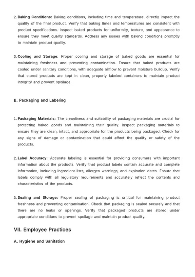 Free Aesthetic Bakery Inspection Guideline Template to Edit Online