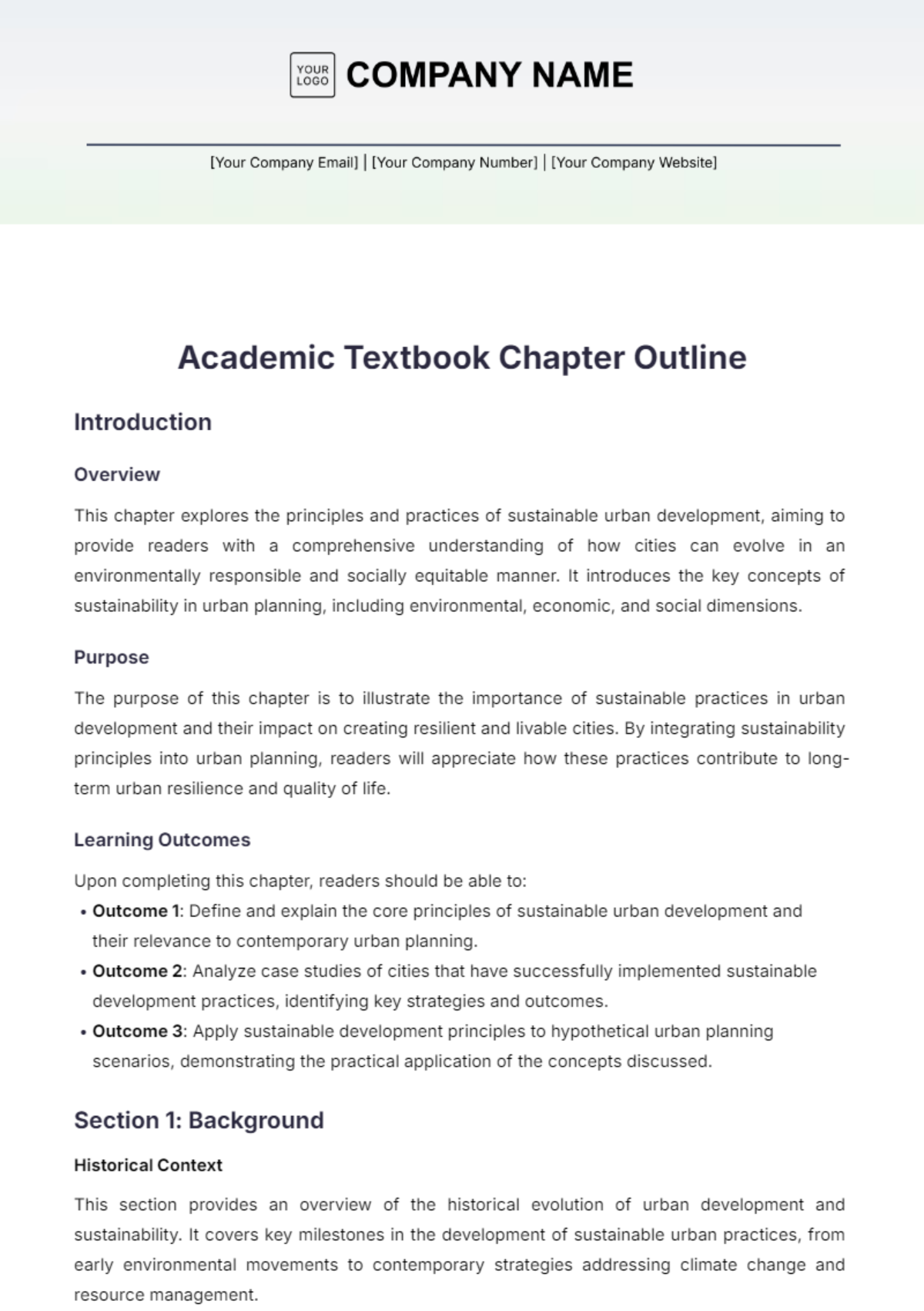 Academic Textbook Chapter Outline Template - Edit Online & Download