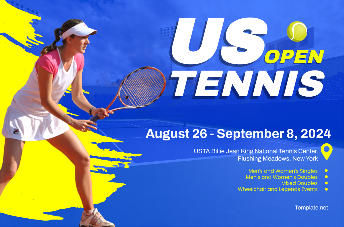 US Open Tennis Banner Template - Edit Online & Download