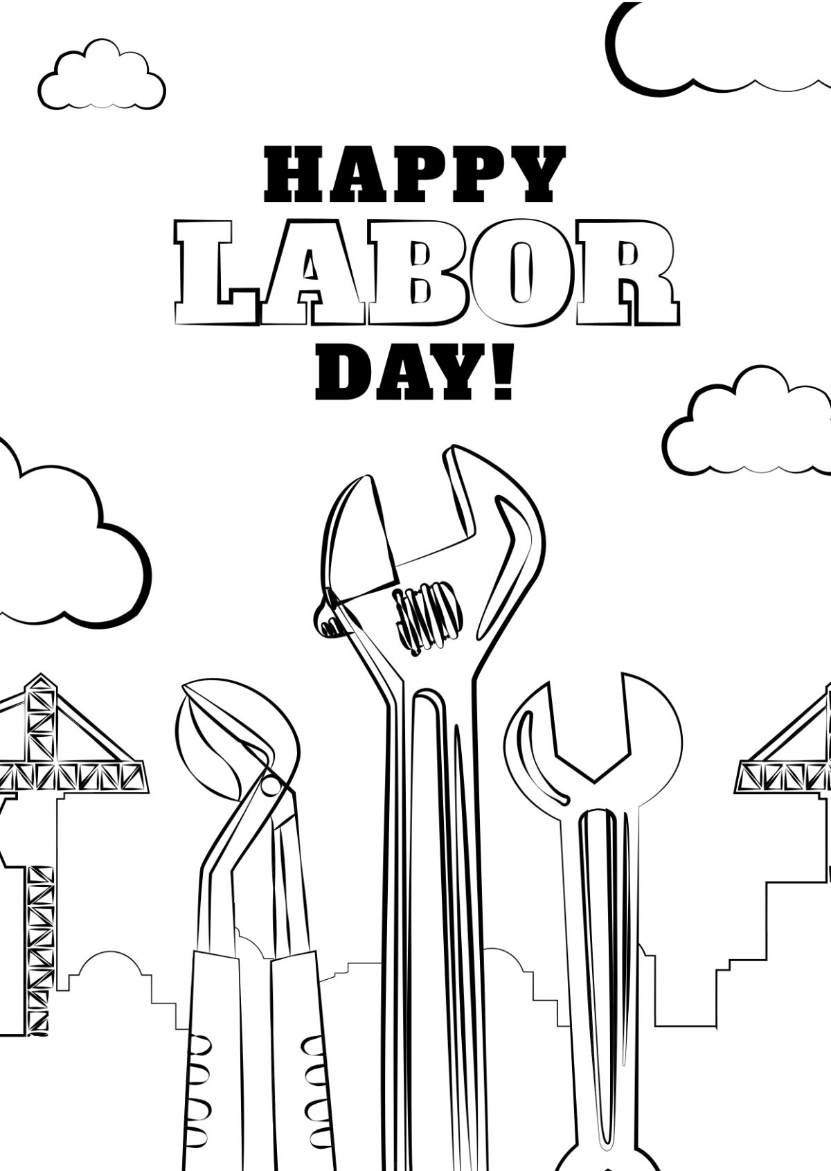 Free Labor Day Pencil Drawing Template to Edit Online