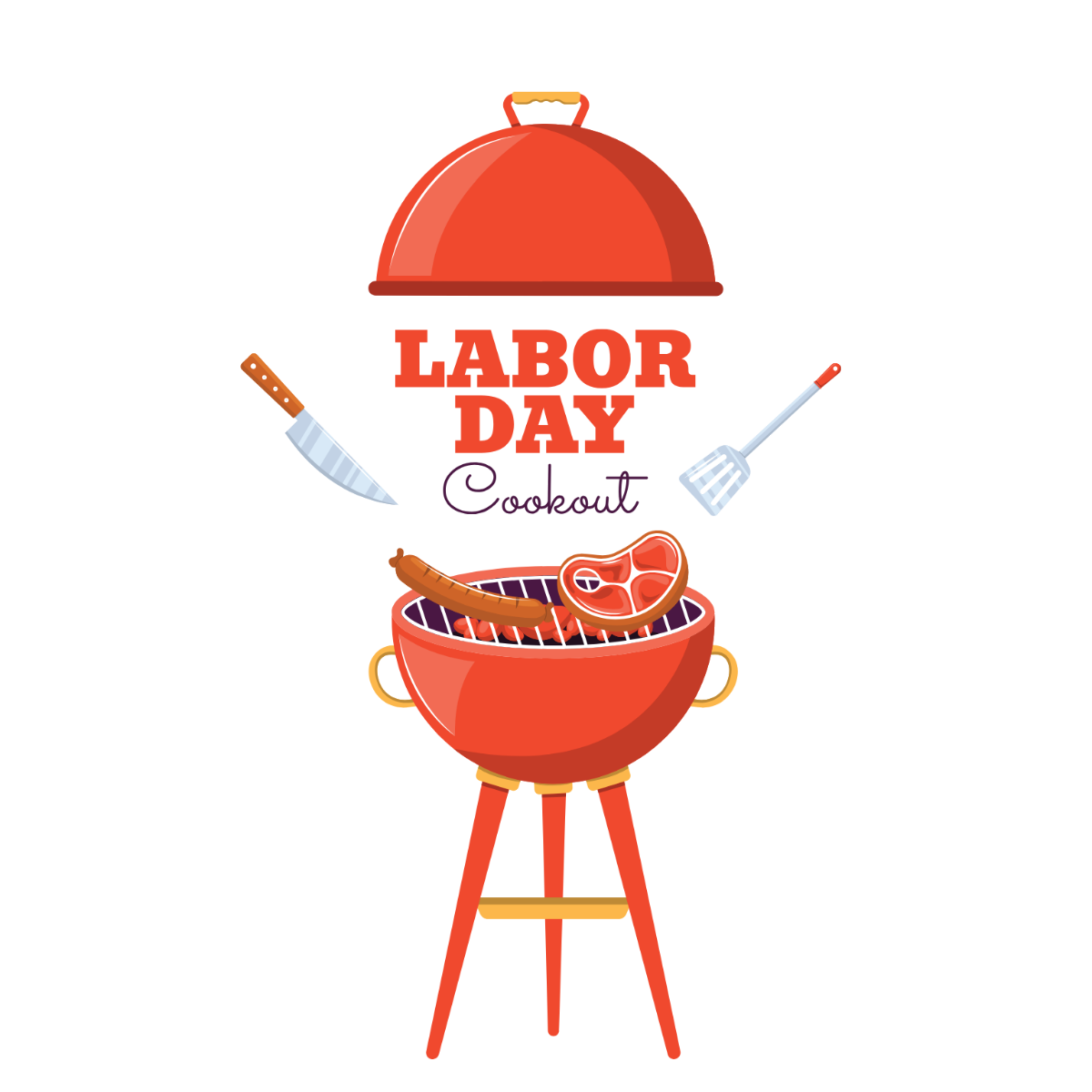 Free Labor Day Cookout Clipart Template