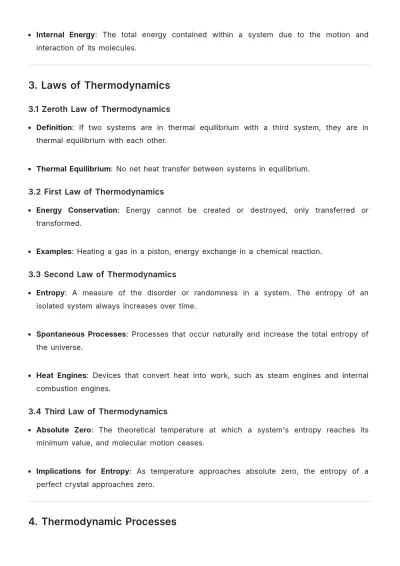 Free Thermodynamics Chapter Outline Template to Edit Online