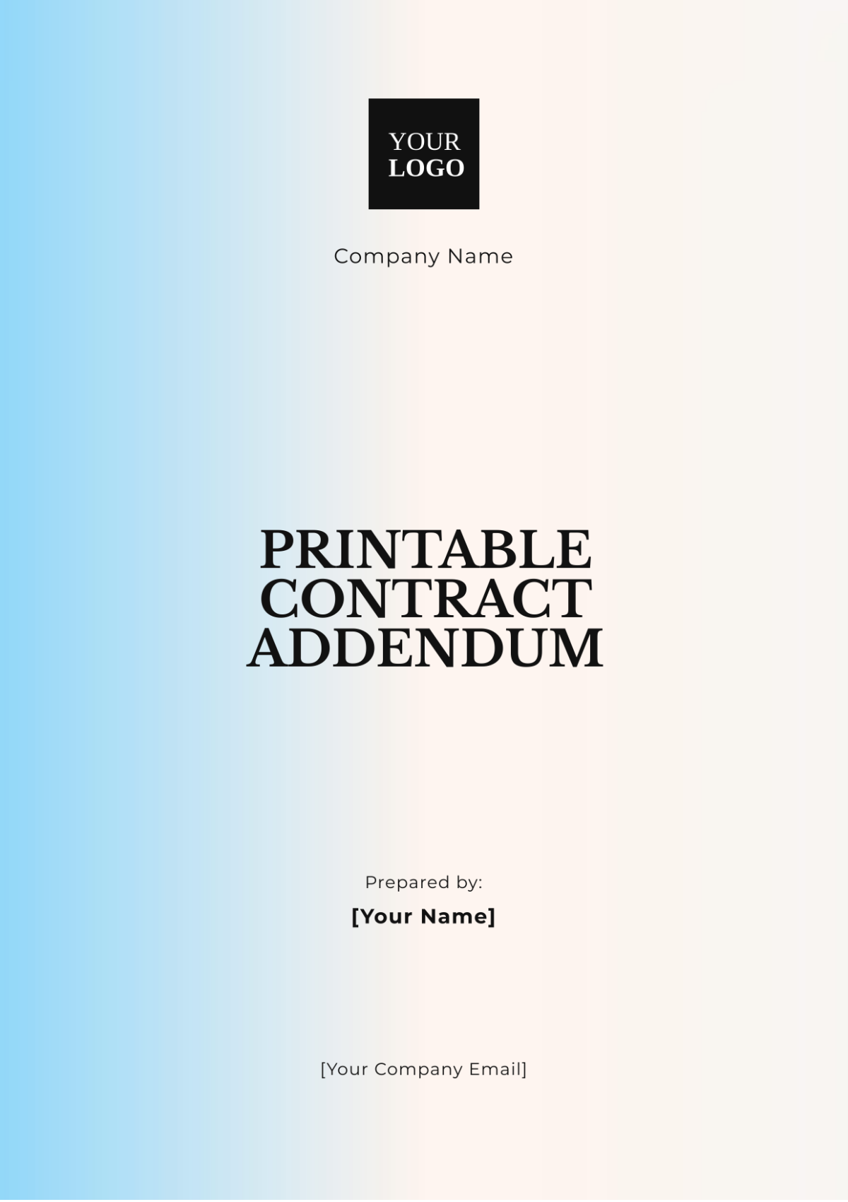 Printable Contract Addendum Template - Edit Online & Download