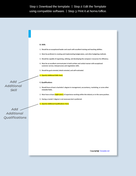 Field Operations Manager Job Description Template Google Docs Word 