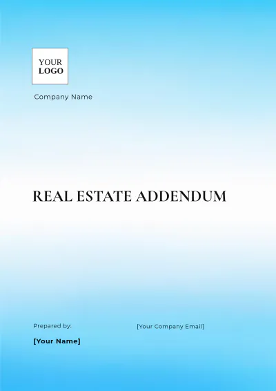 Free Real Estate Addendum Template to Edit Online