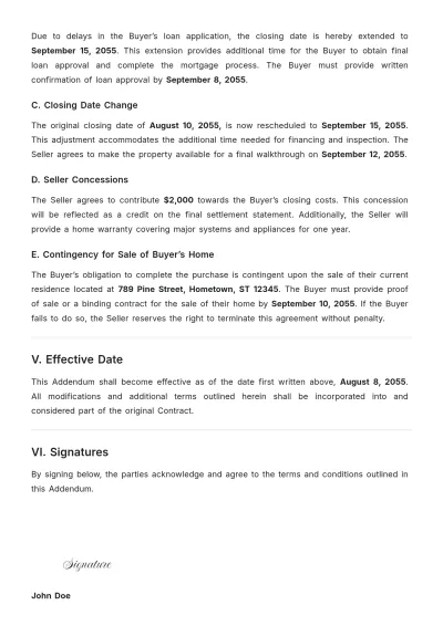 Free Real Estate Addendum Template to Edit Online